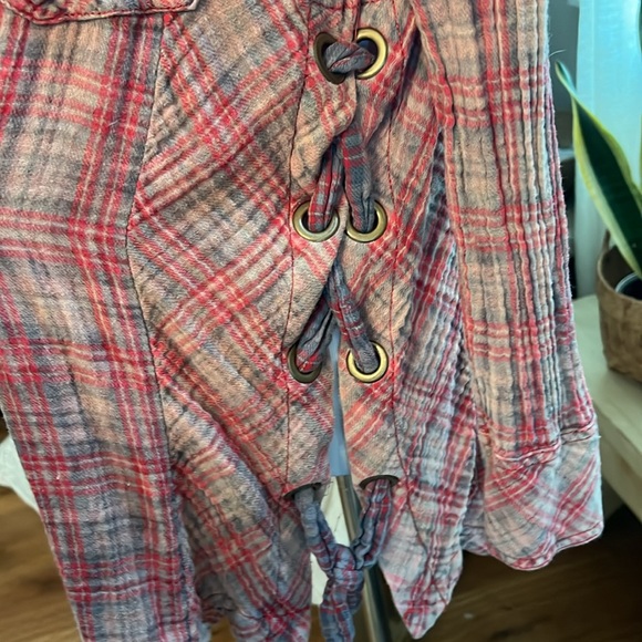 Free People Oversized Plaid side tie tunic - Picture 5 of 9